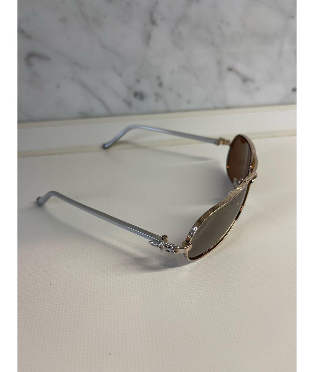 CHROME HEARTS Золотые металлические солнцезащитные очки, фото 2