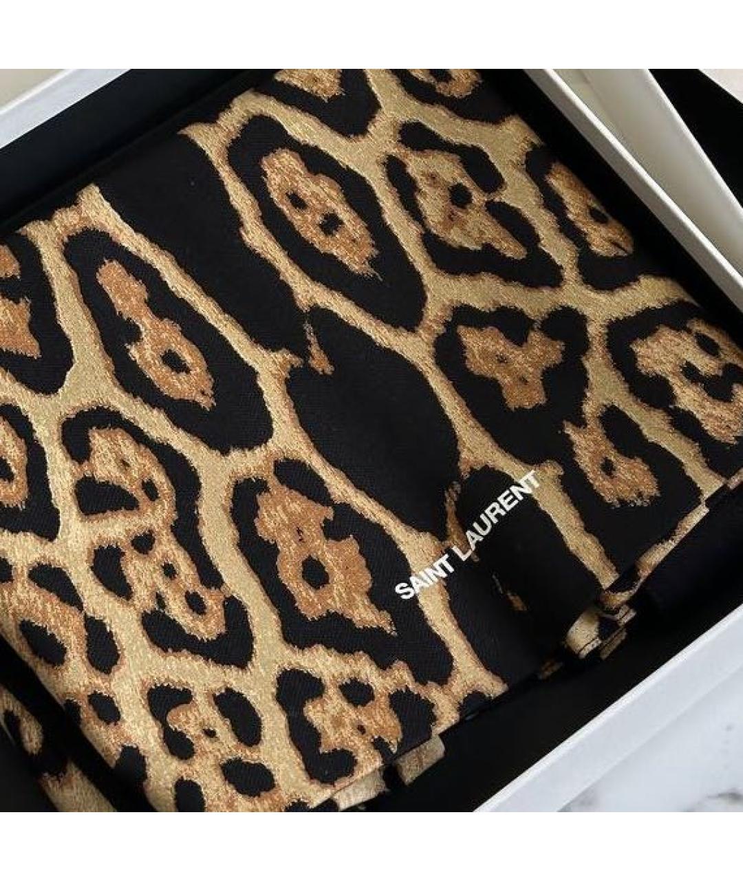 SAINT LAURENT Коричневая хлопковая сумка тоут, фото 3