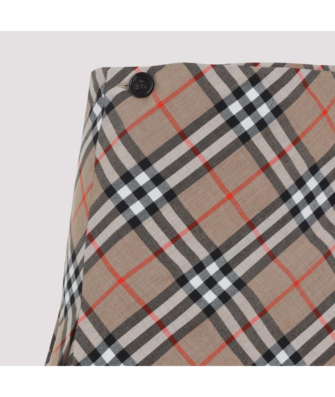 BURBERRY Бежевая юбка мини, фото 3