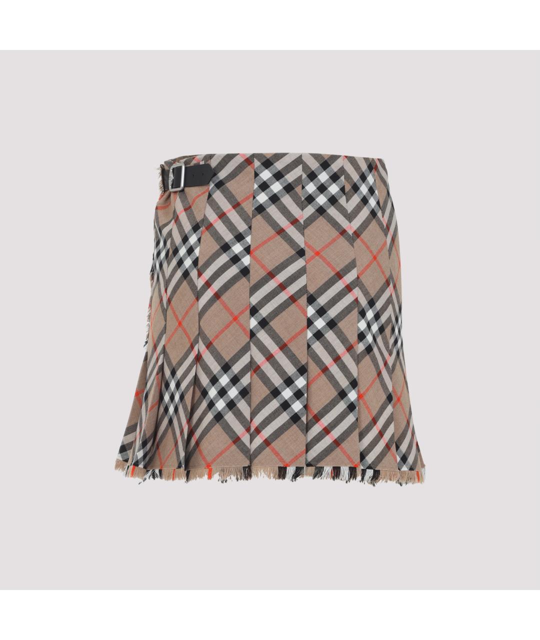 BURBERRY Бежевая юбка мини, фото 2