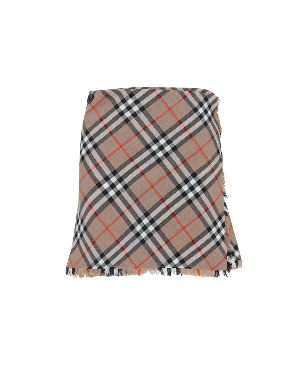 BURBERRY Бежевая юбка мини, фото 1