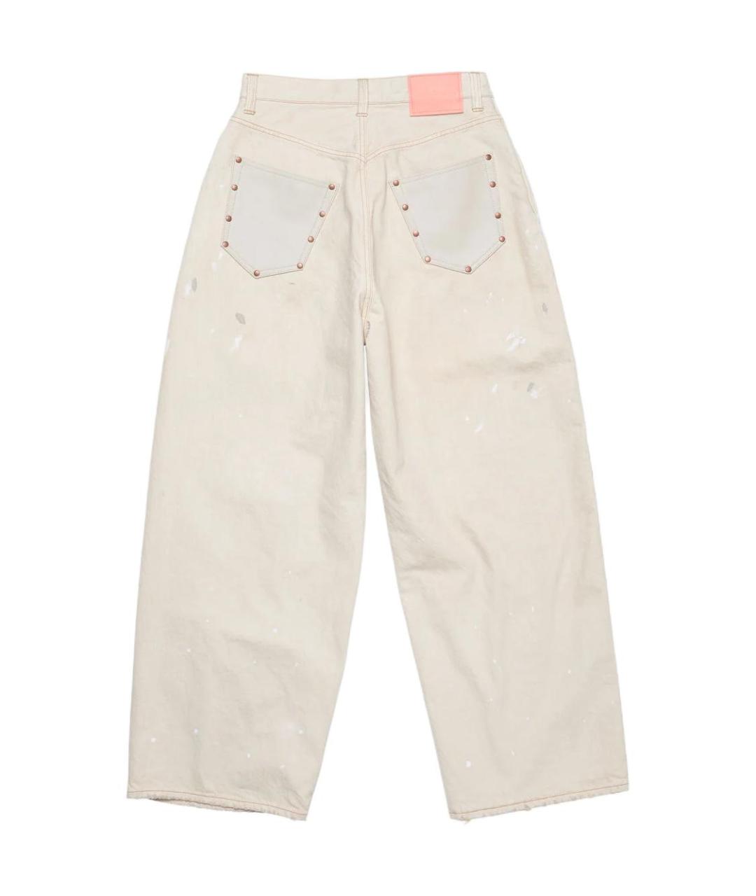 ACNE STUDIOS Белые хлопковые прямые джинсы, фото 2