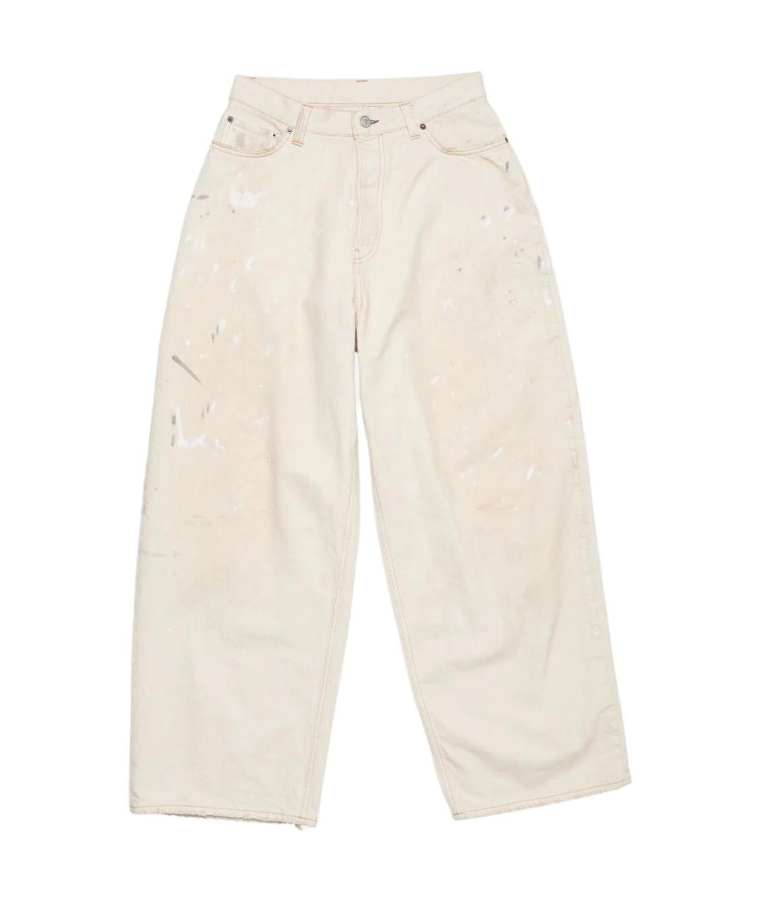 ACNE STUDIOS Белые хлопковые прямые джинсы, фото 1