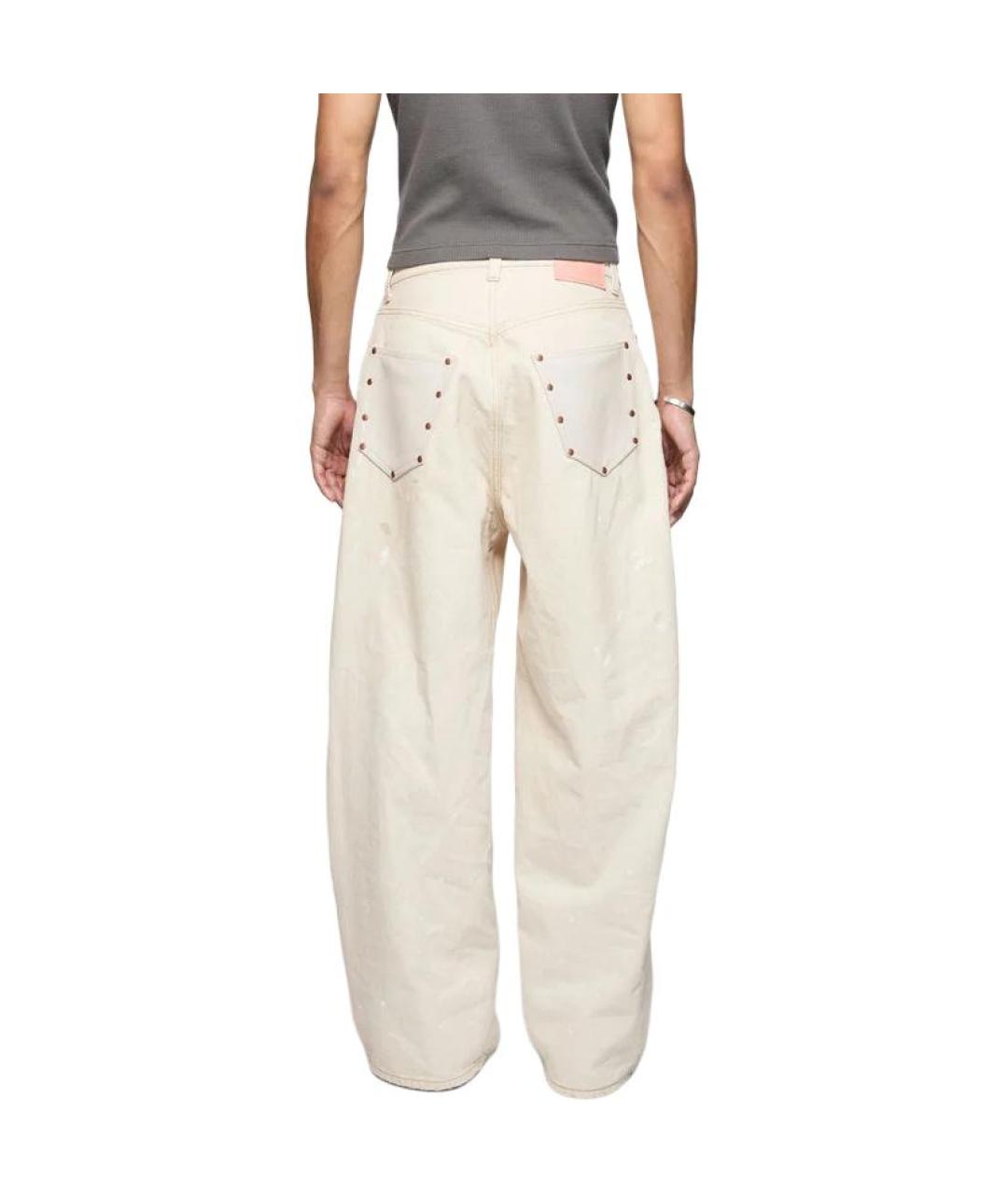 ACNE STUDIOS Белые хлопковые прямые джинсы, фото 6