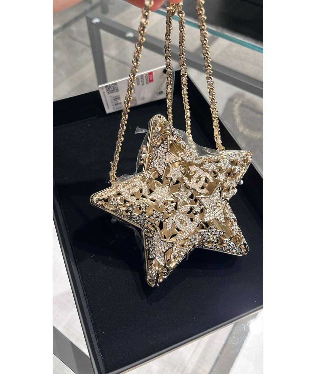 CHANEL Золотая сумка через плечо, фото 3