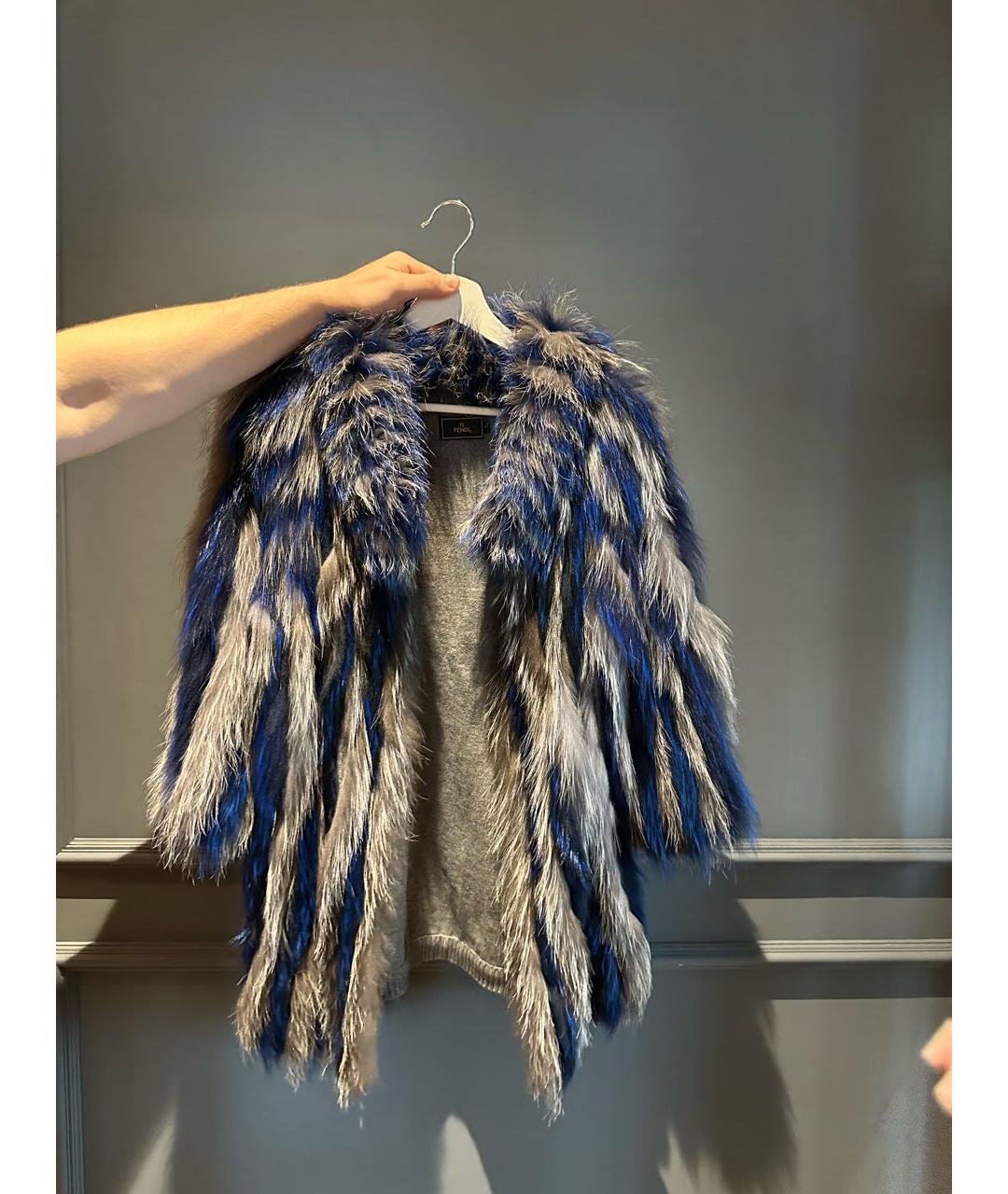 FENDI Темно-синяя кашемировая шуба, фото 5