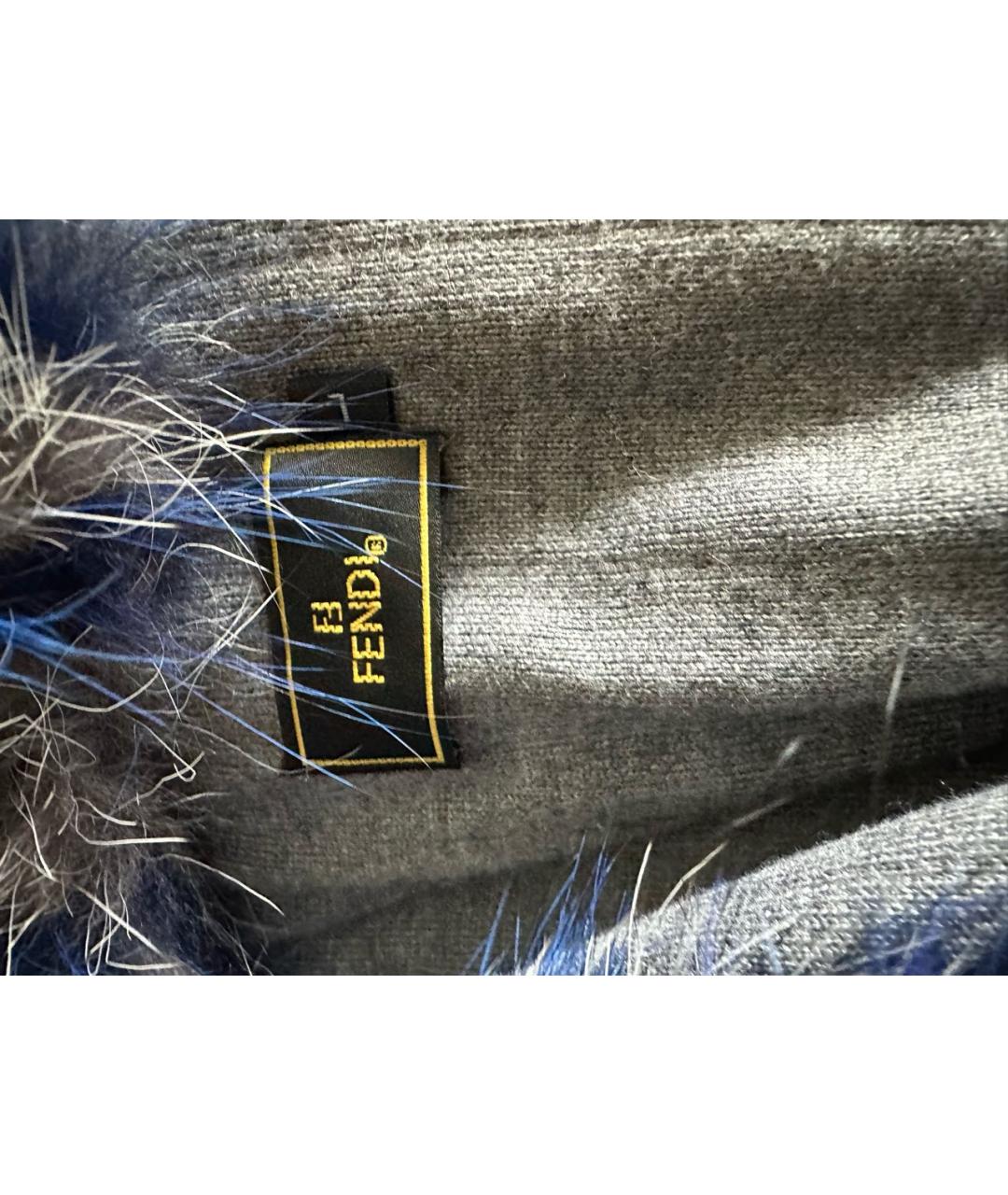 FENDI Темно-синяя кашемировая шуба, фото 3