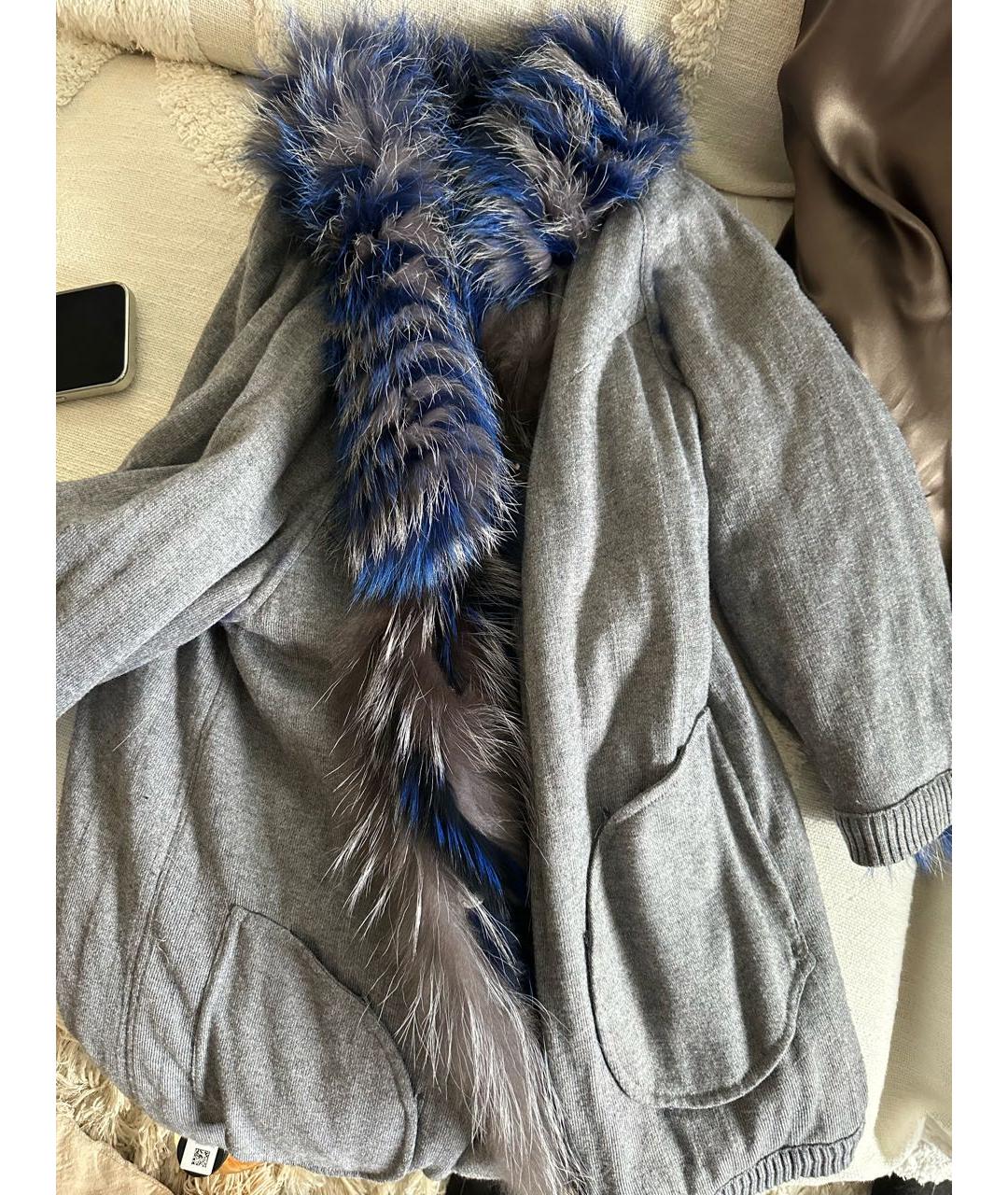FENDI Темно-синяя кашемировая шуба, фото 4