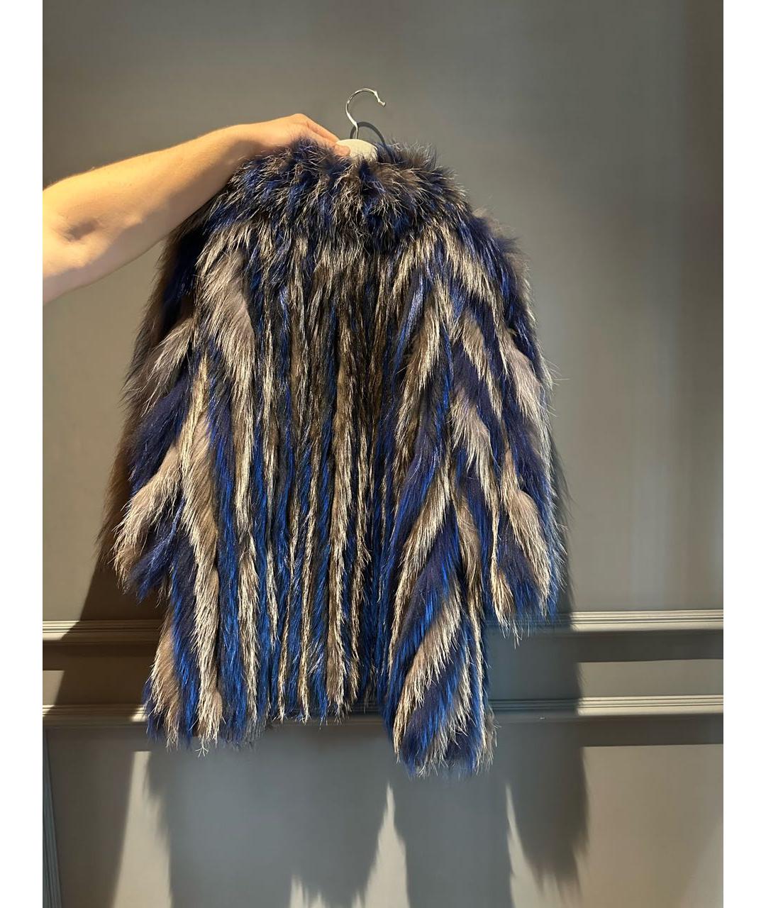 FENDI Темно-синяя кашемировая шуба, фото 2