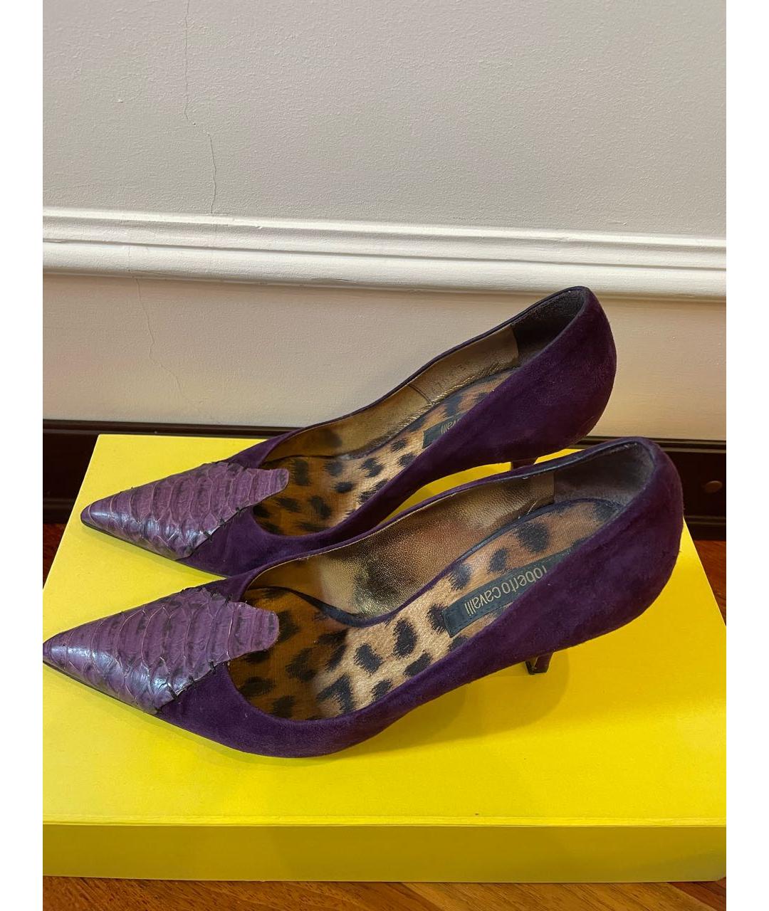 ROBERTO CAVALLI Фиолетовые замшевые туфли, фото 8