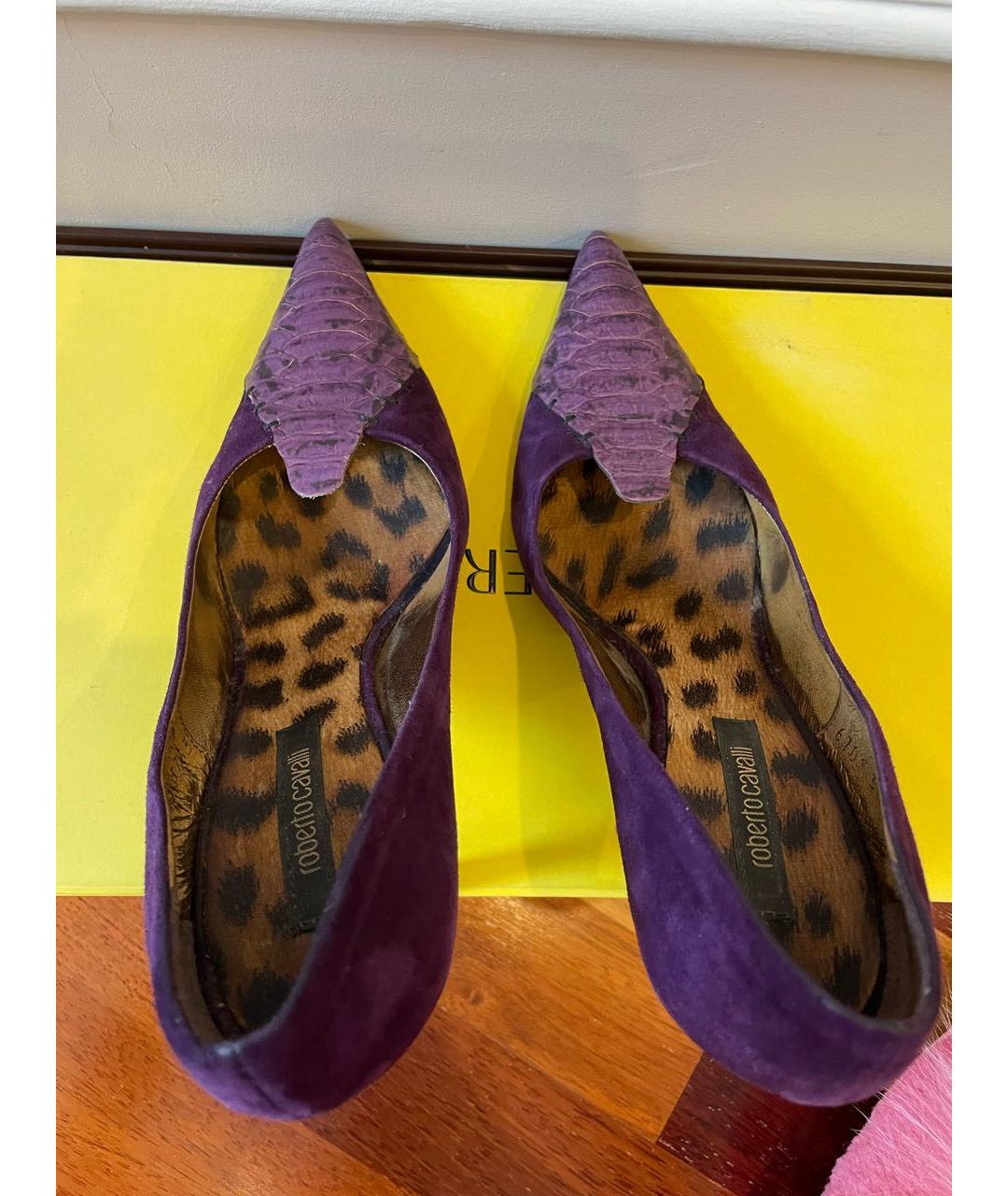 ROBERTO CAVALLI Фиолетовые замшевые туфли, фото 3