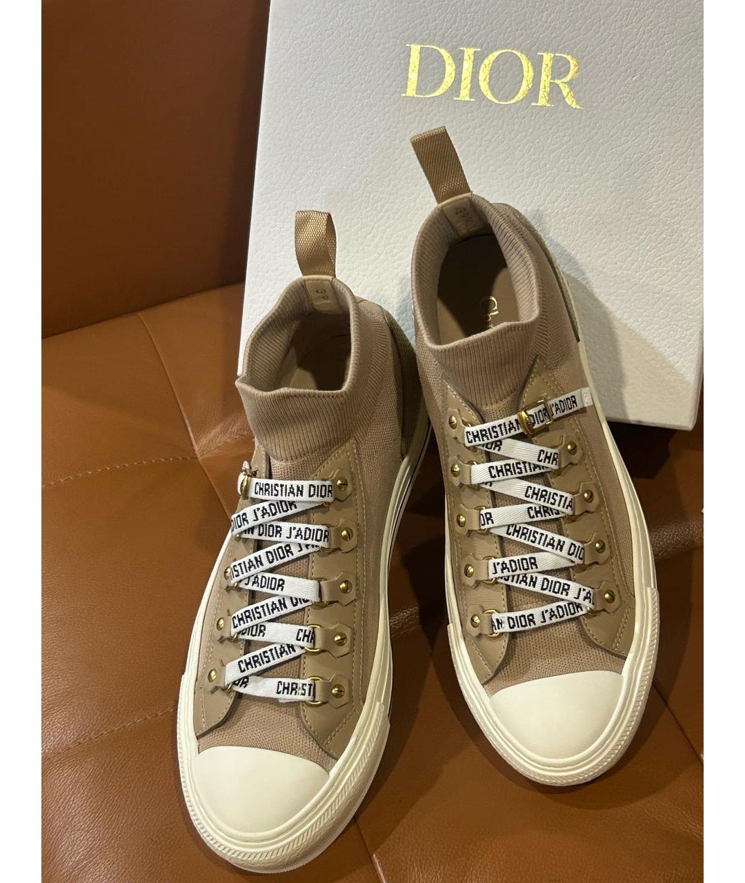 CHRISTIAN DIOR Бежевые кеды, фото 2