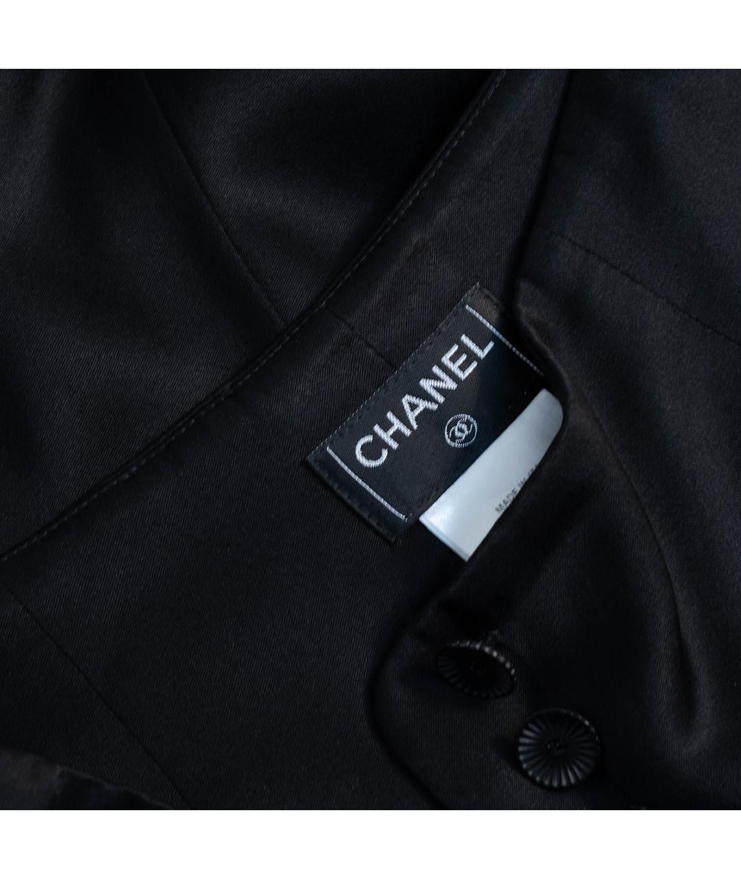 CHANEL Черные шелковые брюки широкие, фото 3