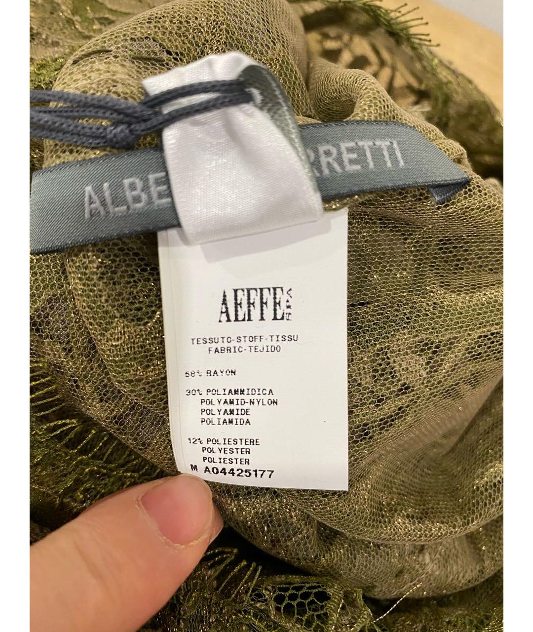ALBERTA FERRETTI Зеленые шелковое вечернее платье, фото 6