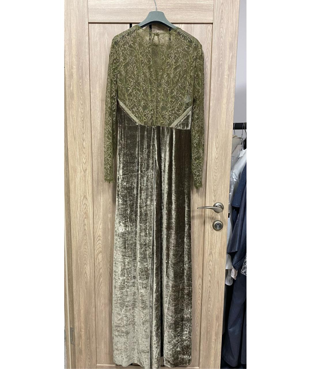 ALBERTA FERRETTI Зеленые шелковое вечернее платье, фото 2