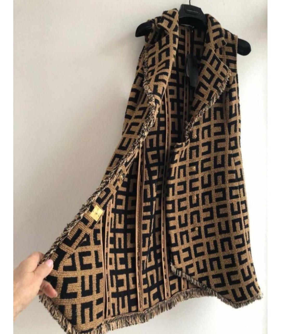 ELISABETTA FRANCHI Коричневое вискозное платье, фото 3