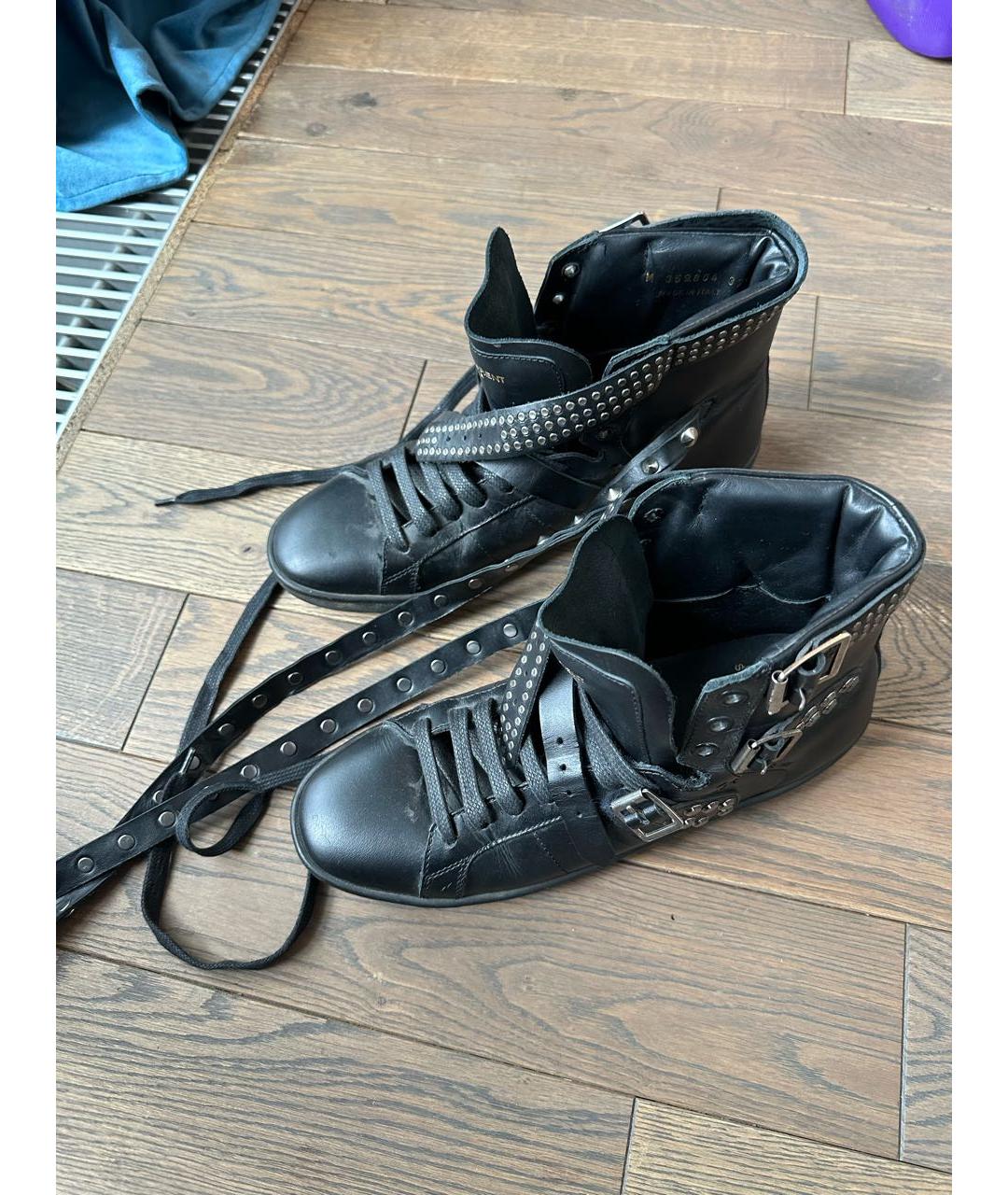 SAINT LAURENT Черные кожаные кеды, фото 6