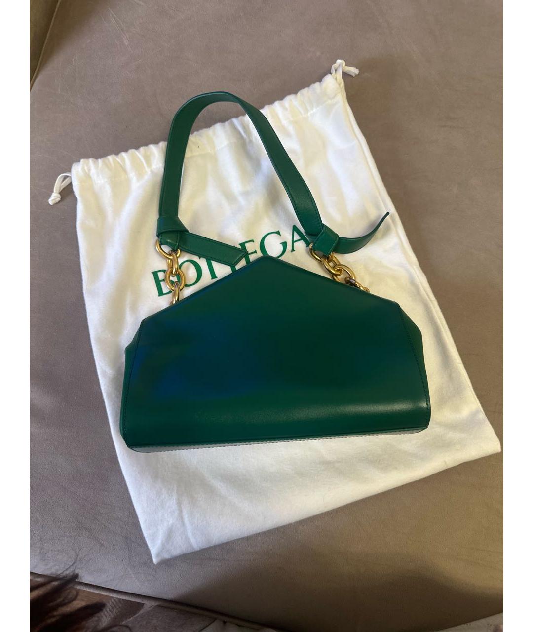BOTTEGA VENETA Зеленая кожаная сумка с короткими ручками, фото 5