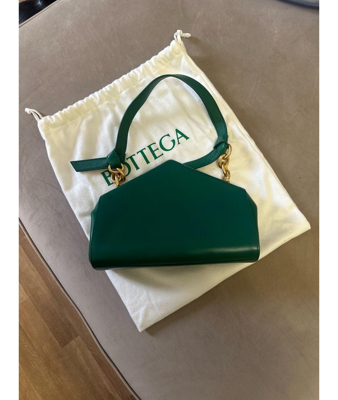 BOTTEGA VENETA Зеленая кожаная сумка с короткими ручками, фото 8
