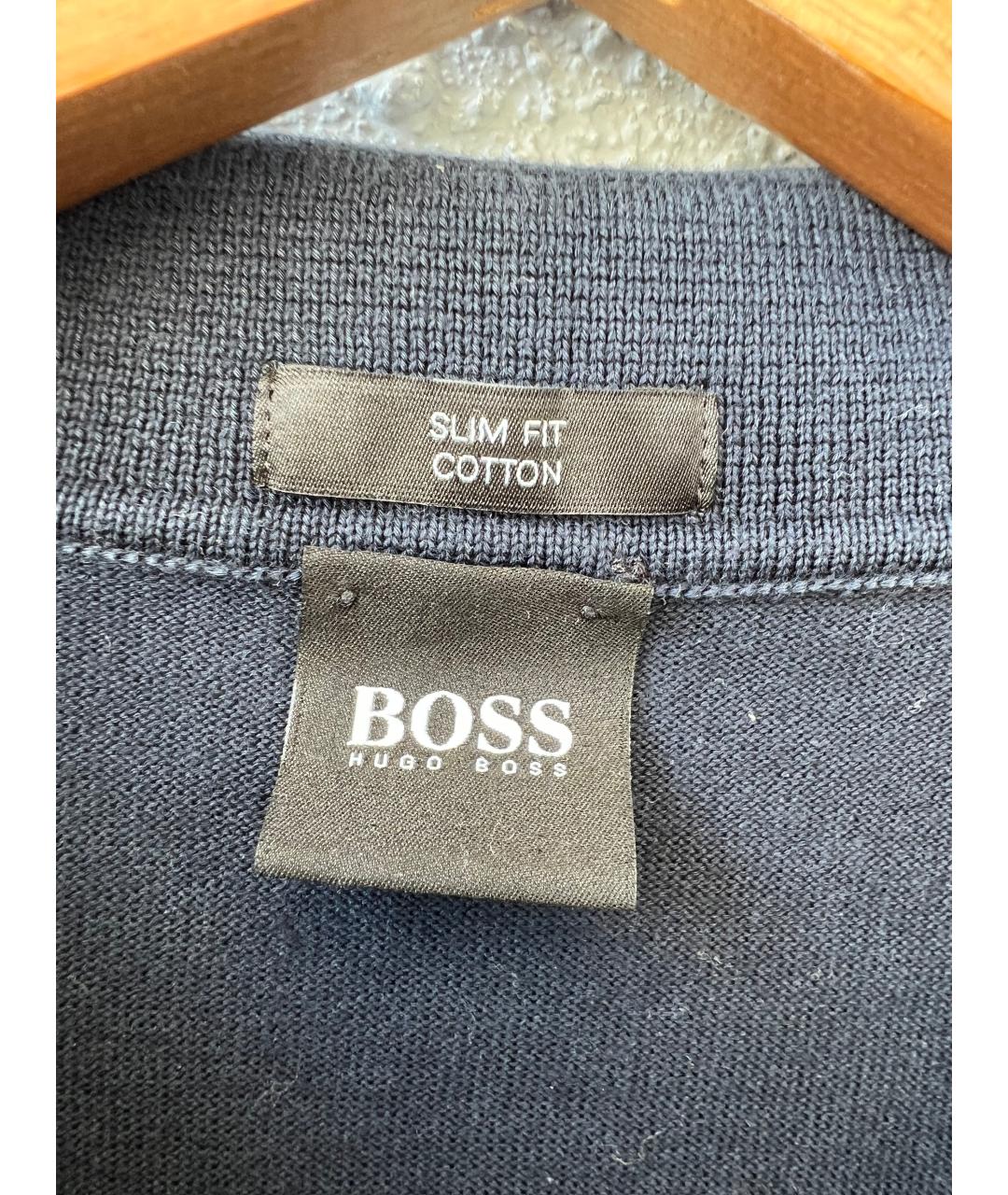 HUGO BOSS Темно-синий хлопковый джемпер / свитер, фото 4