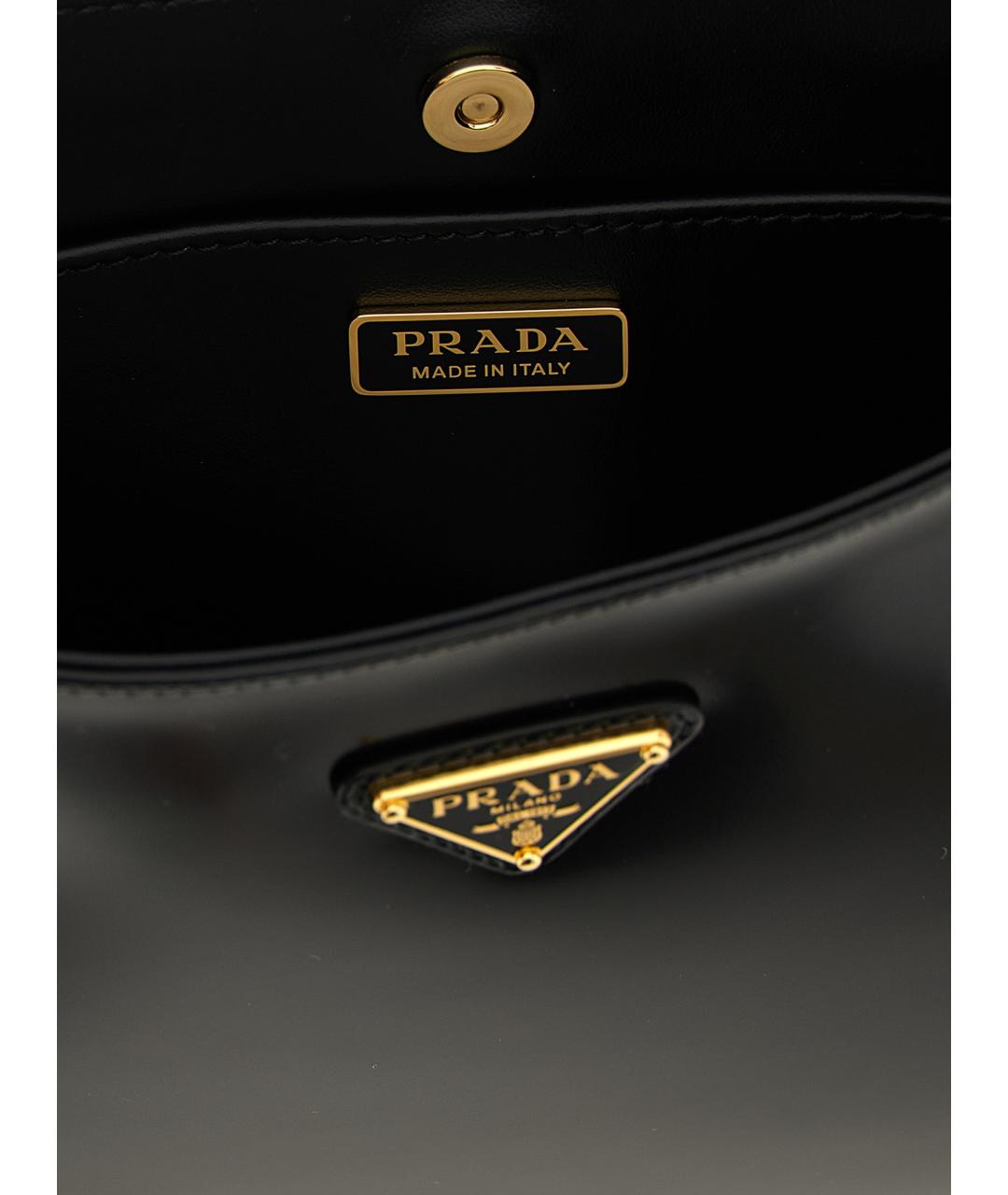 PRADA Черная кожаная сумка через плечо, фото 4