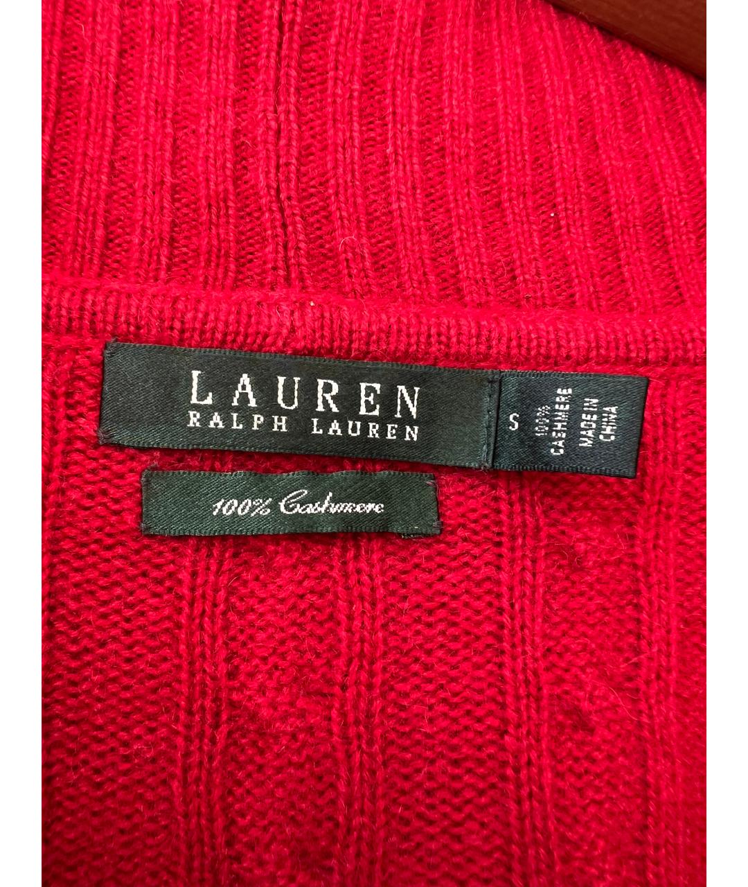 RALPH LAUREN Красный кашемировый джемпер / свитер, фото 2