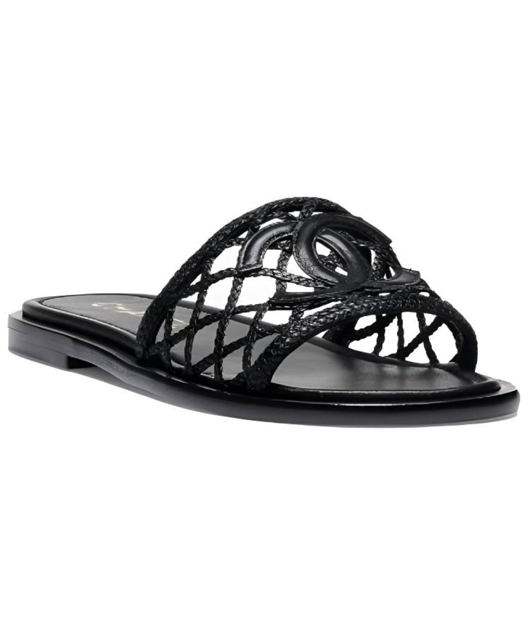CHANEL Черные шлепанцы, фото 3
