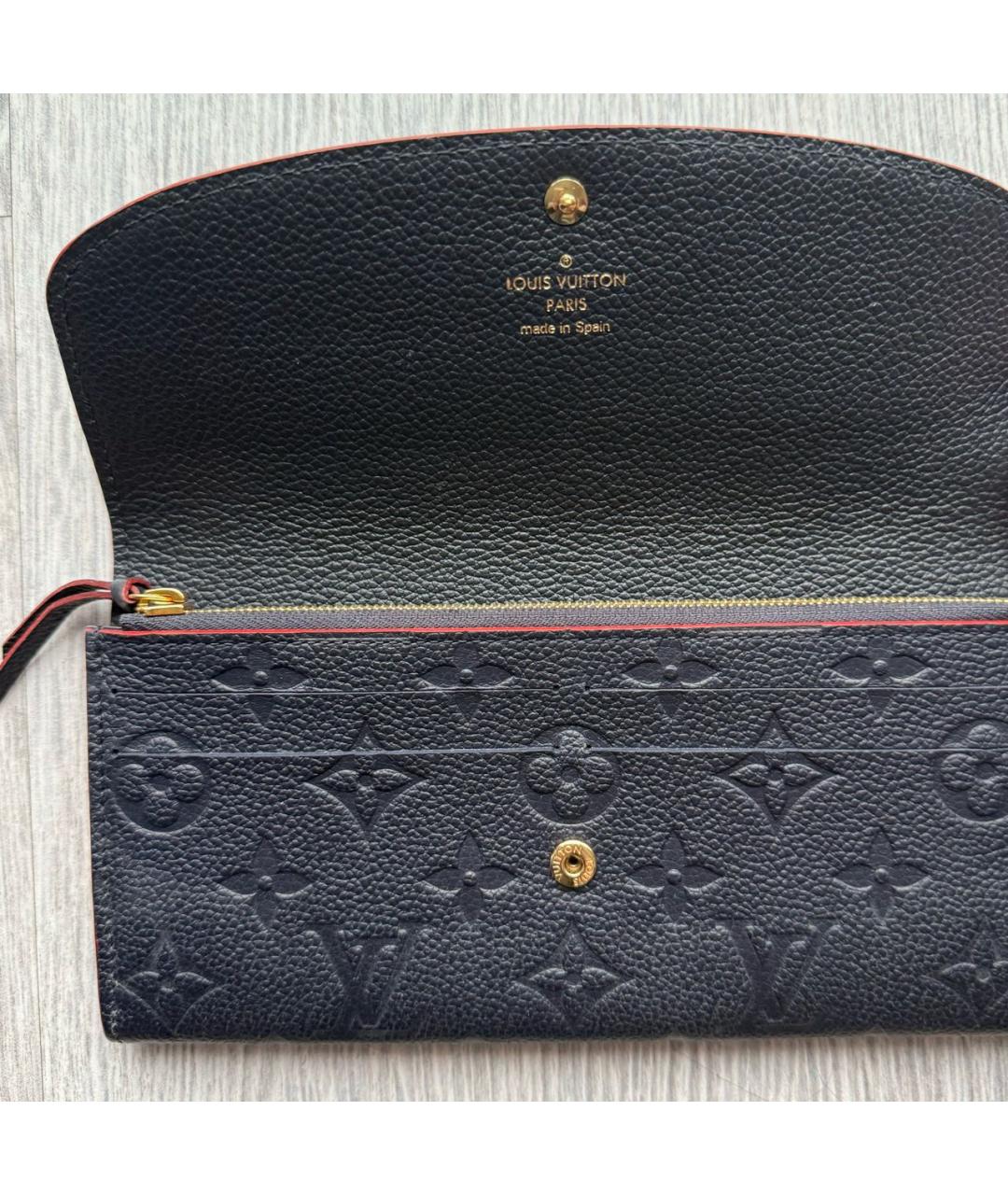 LOUIS VUITTON Темно-синий кожаный кошелек, фото 3