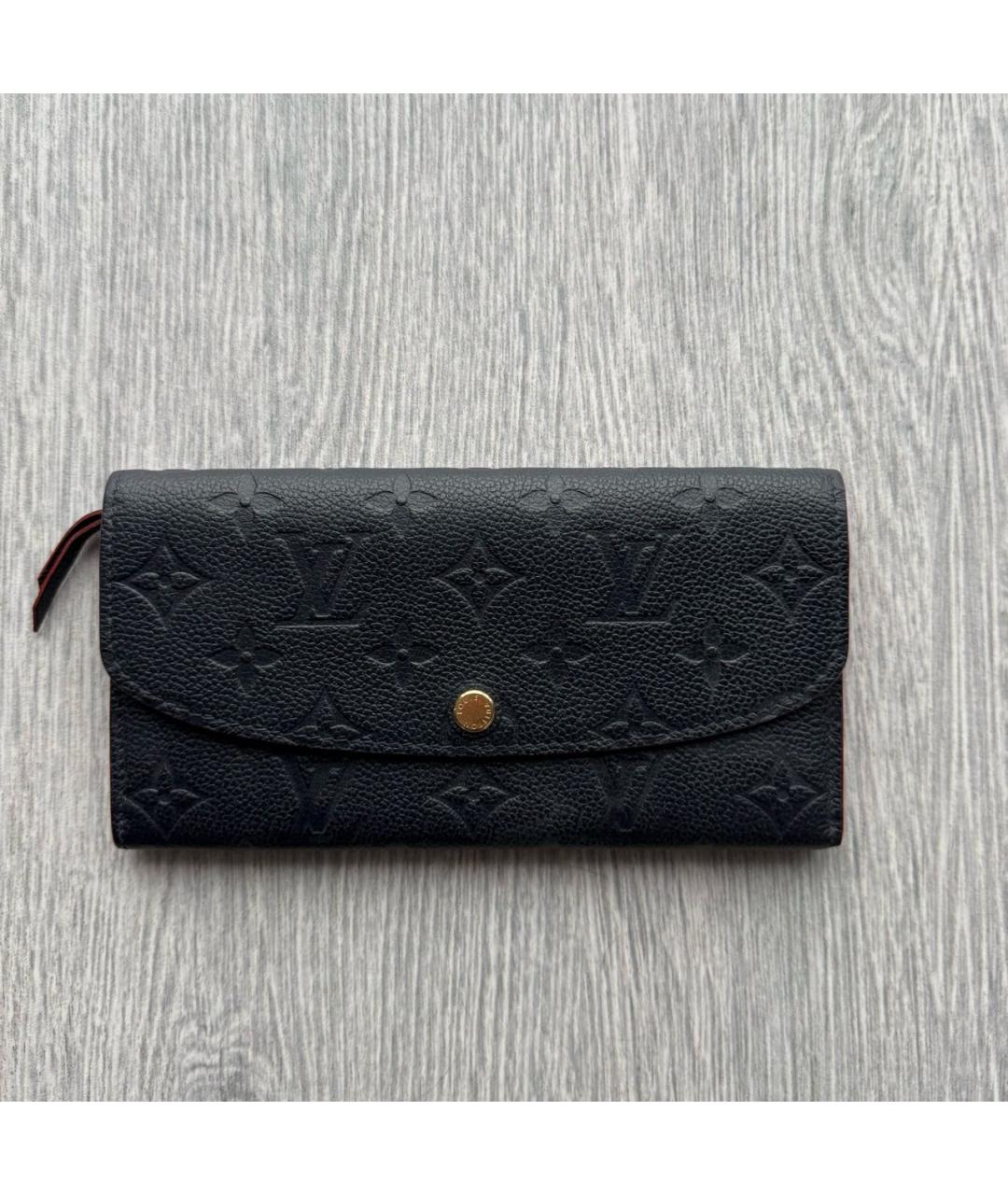 LOUIS VUITTON Темно-синий кожаный кошелек, фото 4
