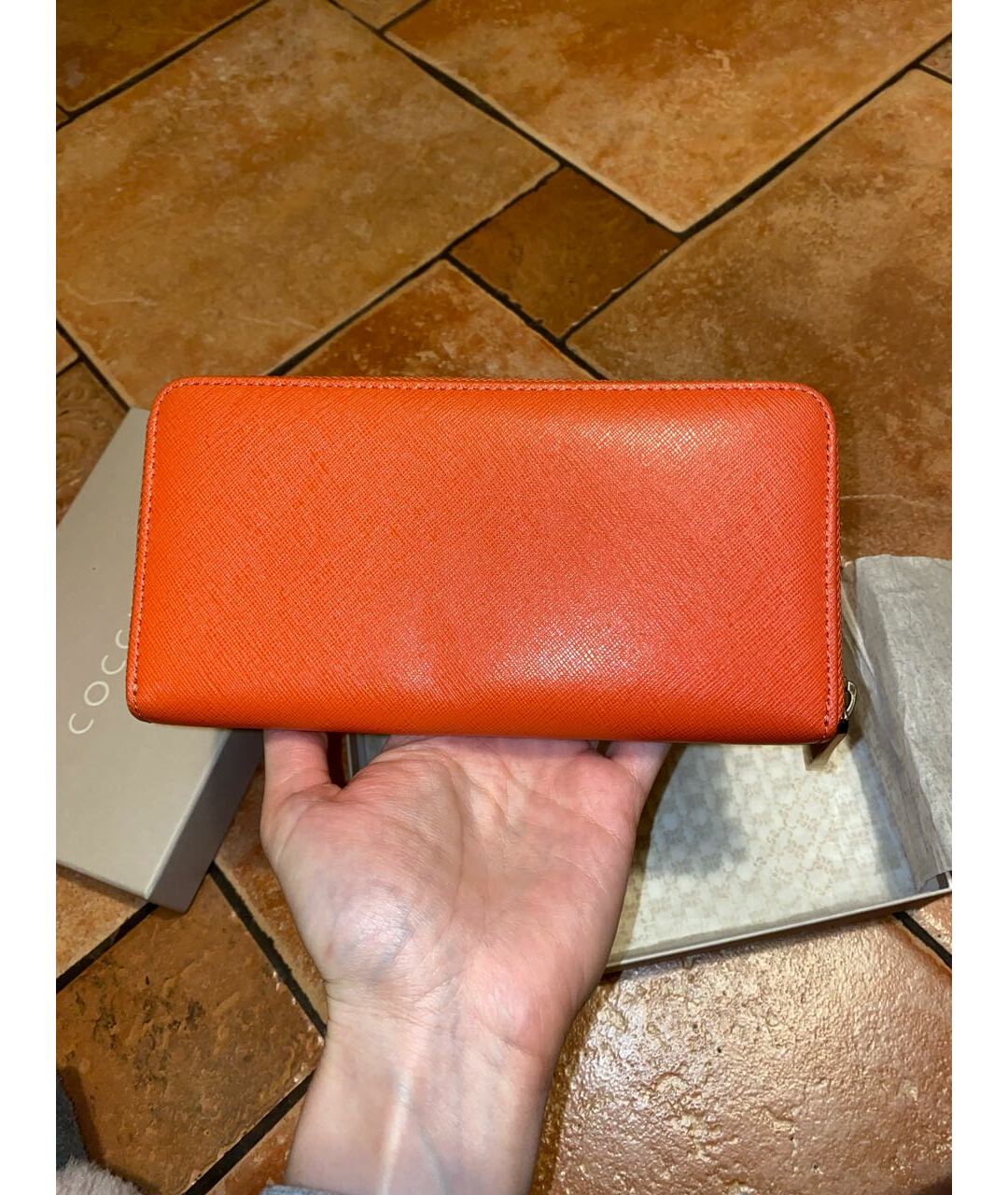 COCCINELLE Коралловый кожаный кошелек, фото 3