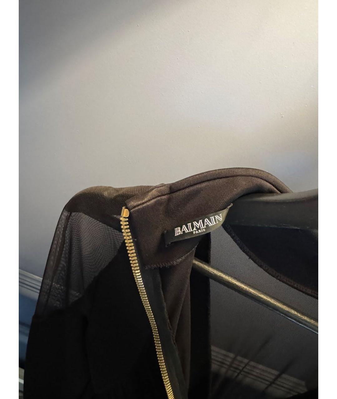 BALMAIN Черное вискозное вечернее платье, фото 3
