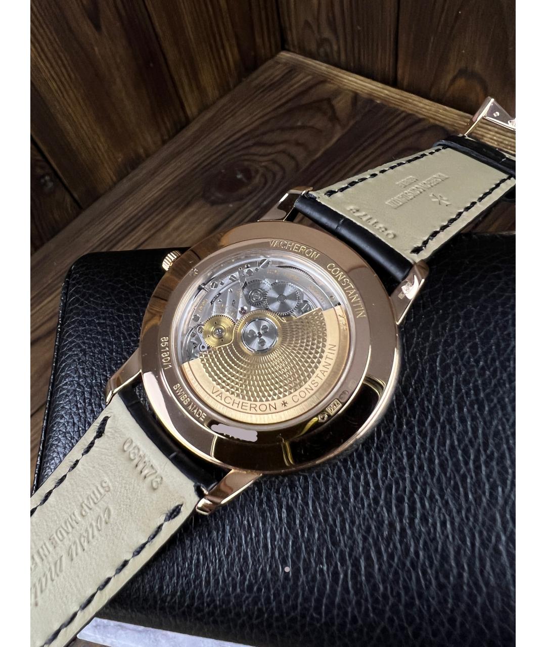 VACHERON CONSTANTIN Черные часы из розового золота, фото 3