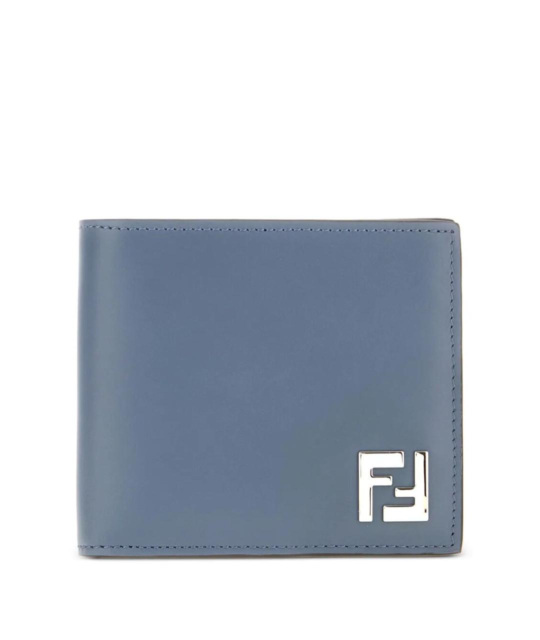 FENDI Голубой кожаный кошелек, фото 1