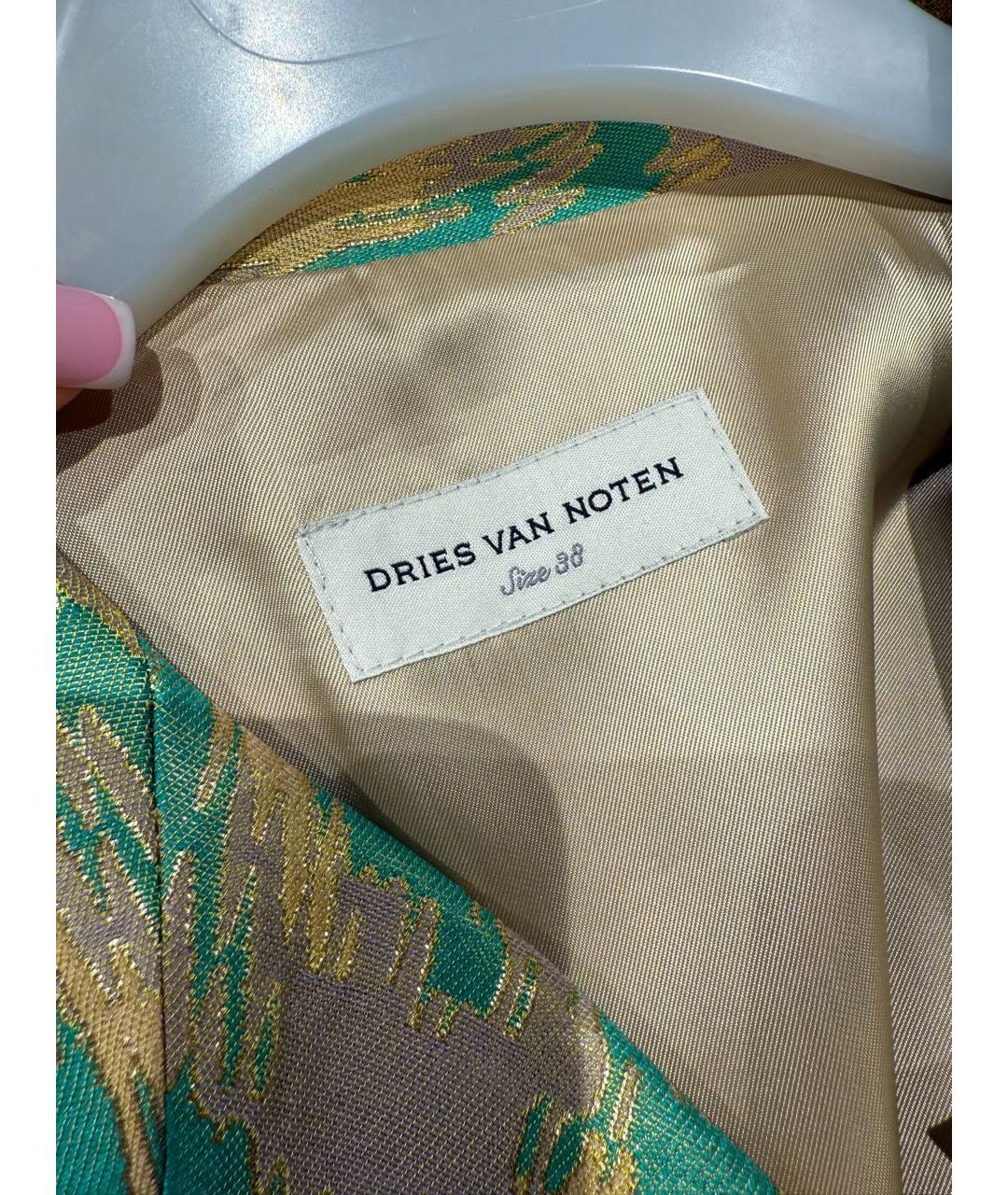 DRIES VAN NOTEN Желтый вискозный жакет/пиджак, фото 5