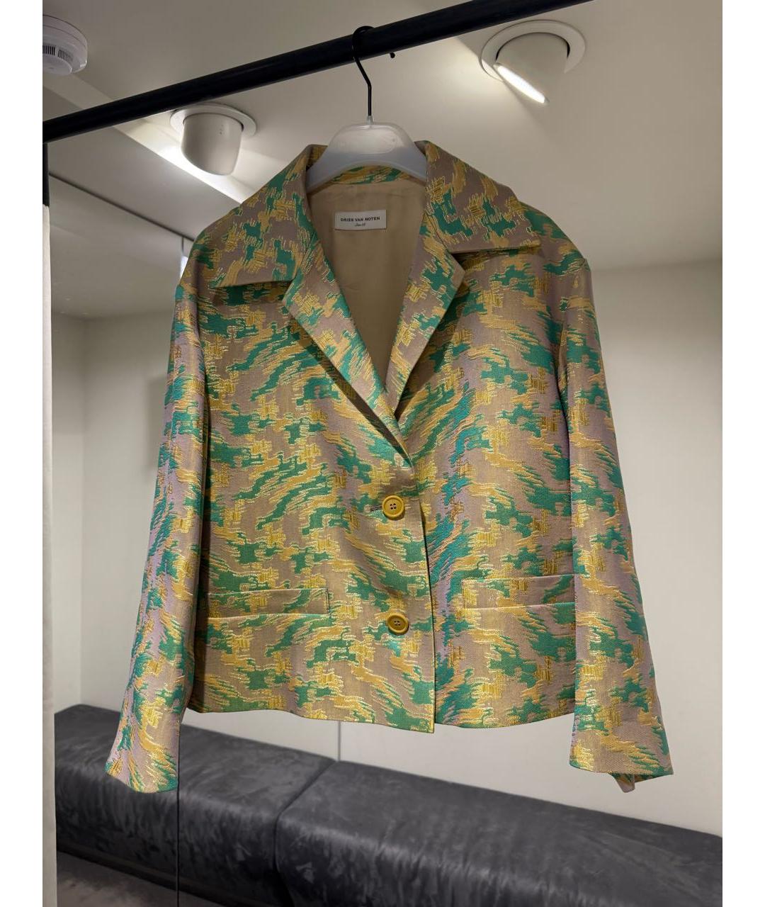DRIES VAN NOTEN Желтый вискозный жакет/пиджак, фото 6