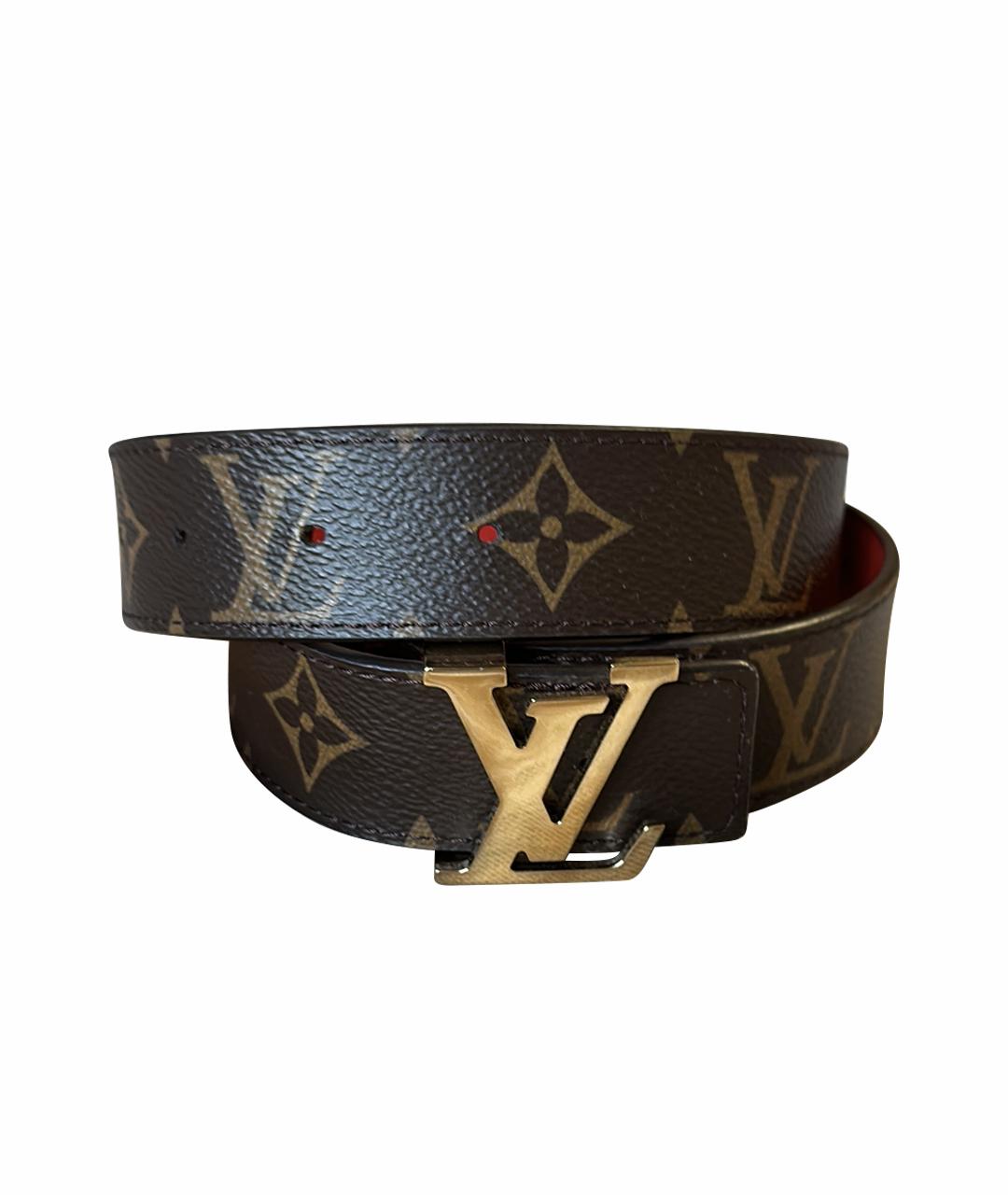 LOUIS VUITTON Коричневый кожаный ремень, фото 1