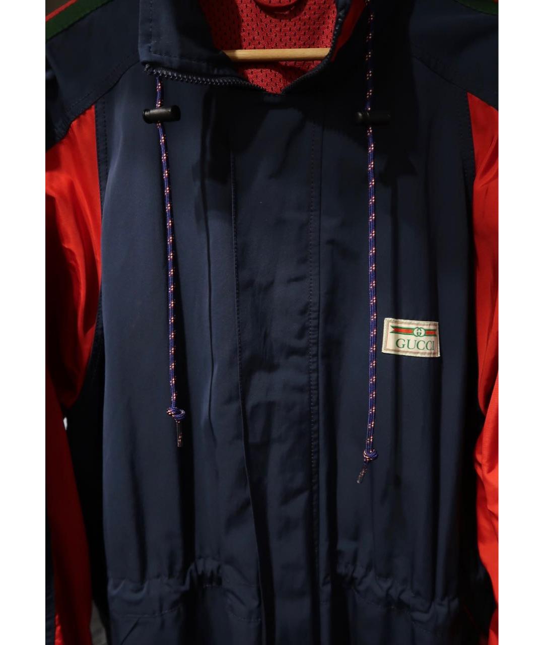 GUCCI Темно-синяя полиамидовая куртка, фото 2
