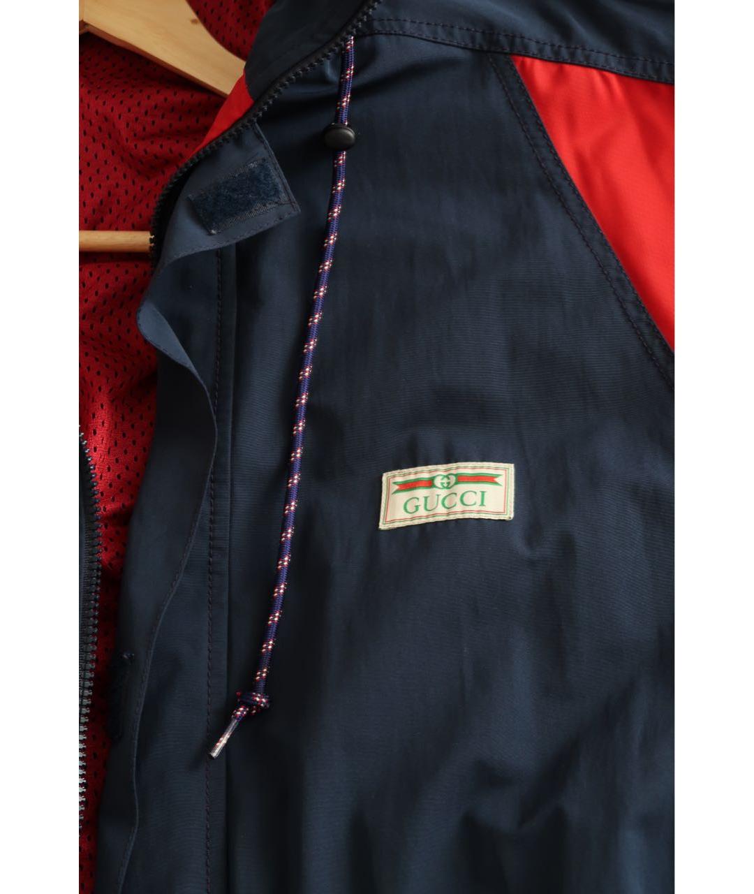 GUCCI Темно-синяя полиамидовая куртка, фото 3