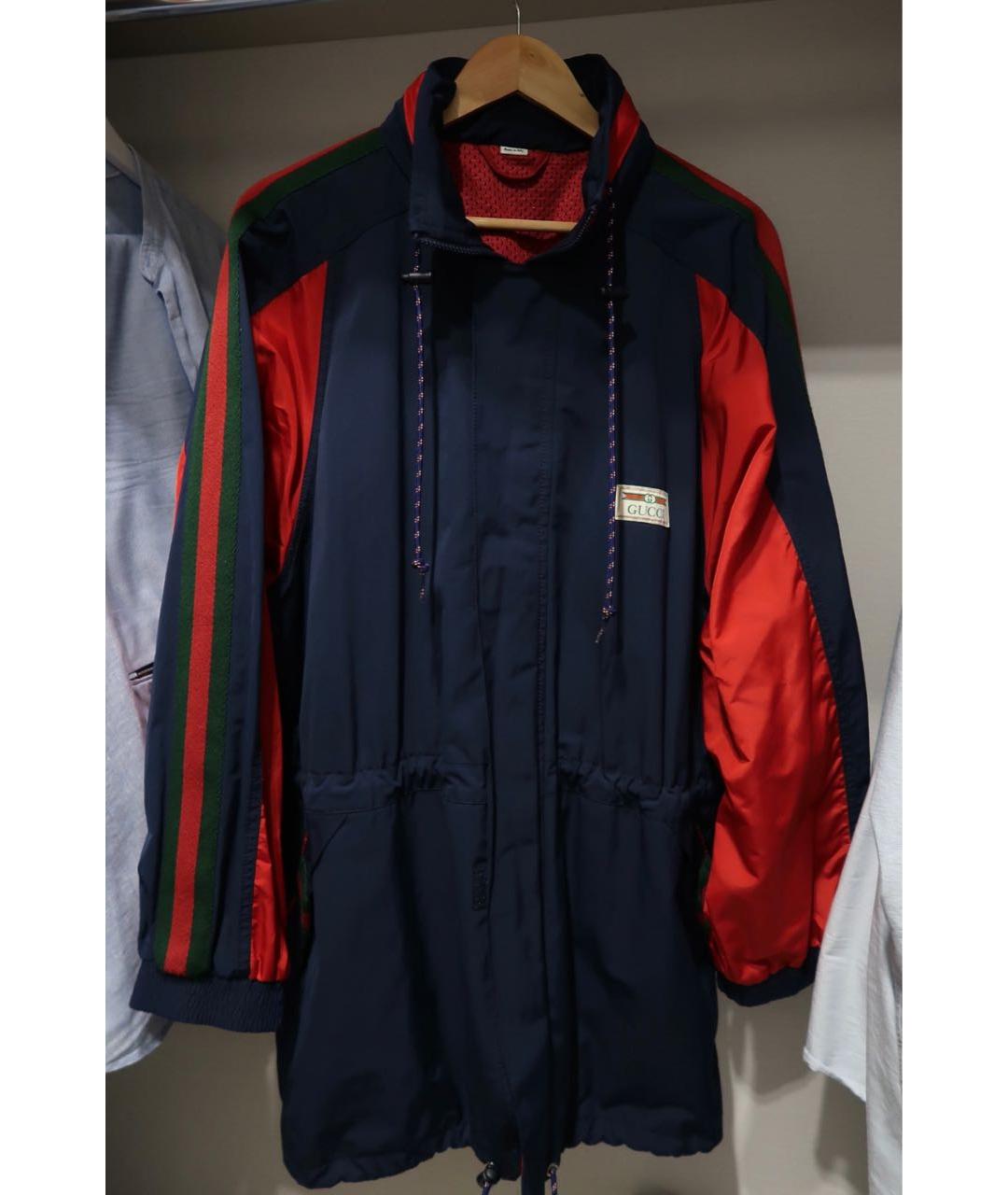 GUCCI Темно-синяя полиамидовая куртка, фото 9