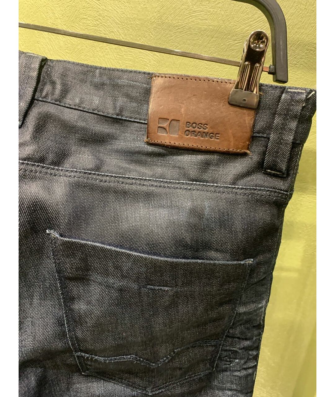 HUGO BOSS Антрацитовые хлопковые прямые джинсы, фото 4