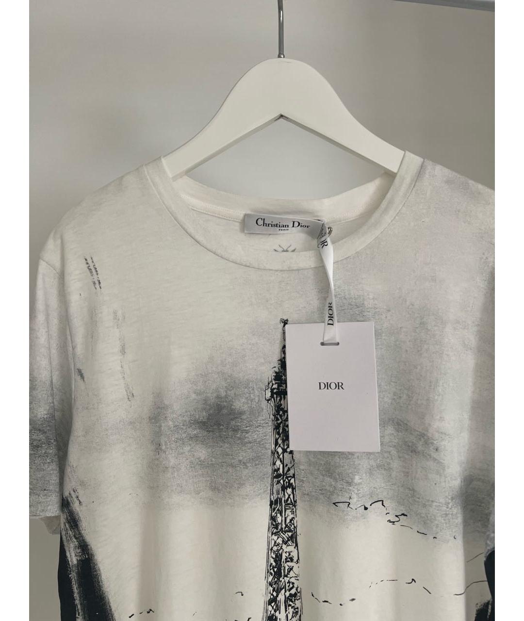 CHRISTIAN DIOR Белая хлопковая футболка, фото 3