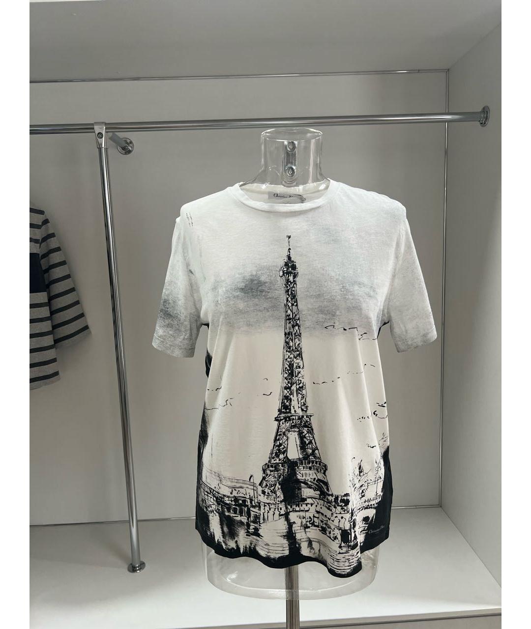 CHRISTIAN DIOR Белая хлопковая футболка, фото 6