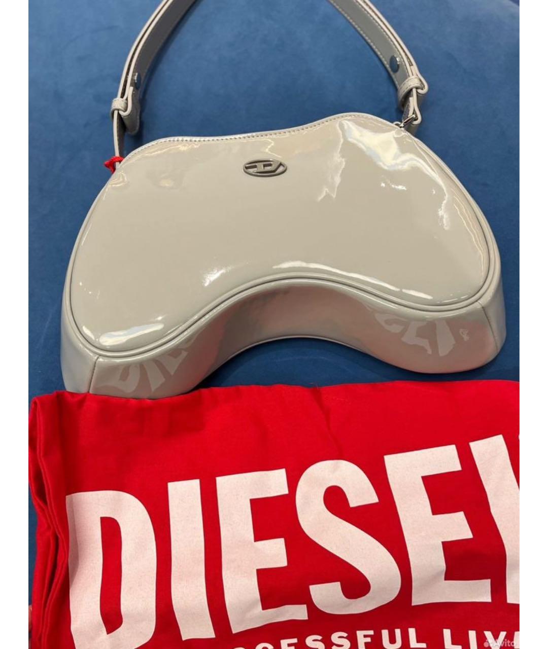 DIESEL Серая сумка с короткими ручками из искусственной кожи, фото 4