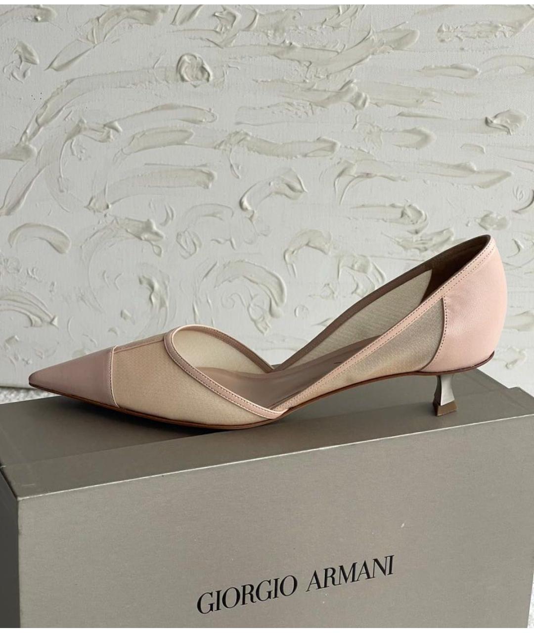 GIORGIO ARMANI Бежевые кожаные туфли, фото 9