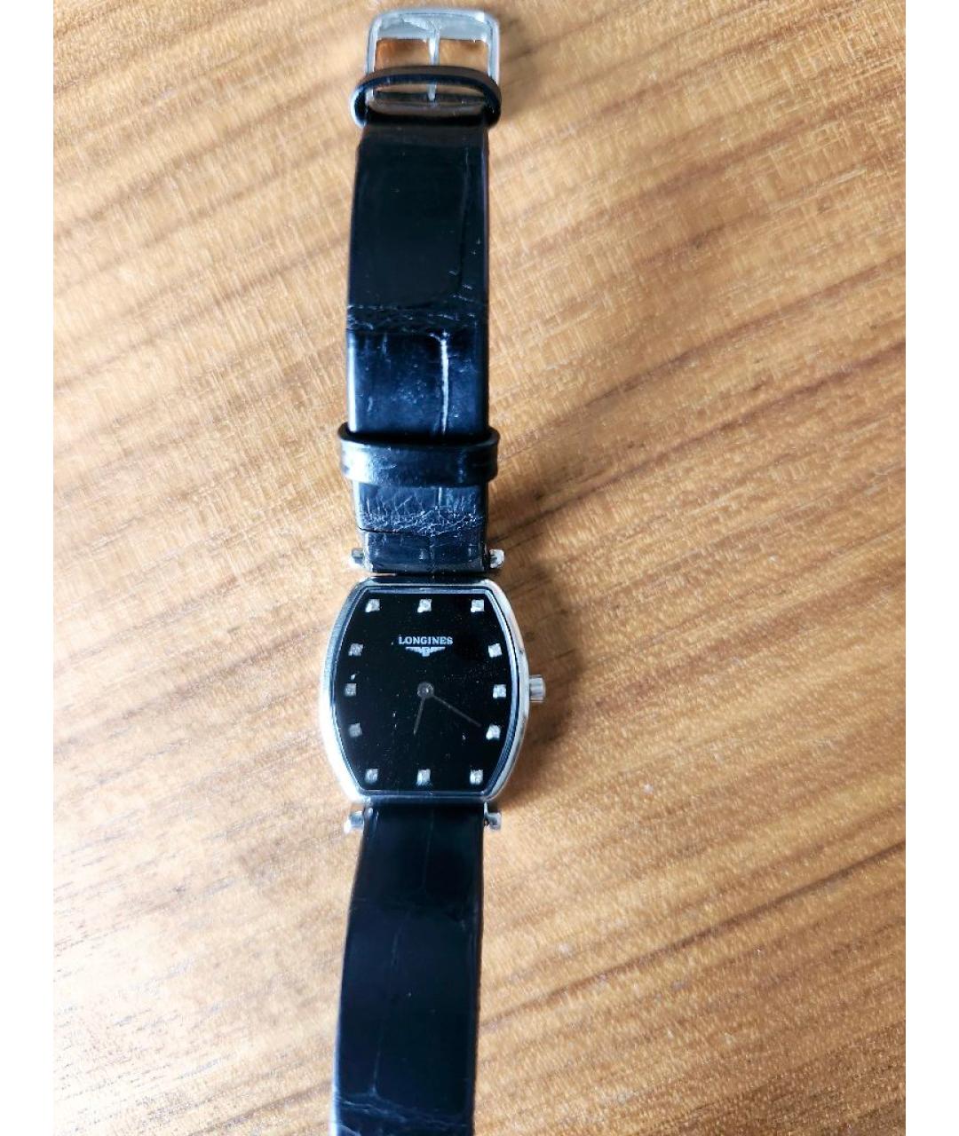 LONGINES Черные часы из экзотической кожи, фото 5