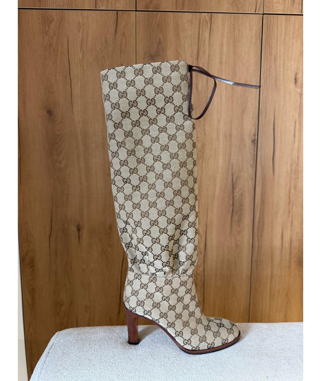 GUCCI Бежевые сапоги, фото 6