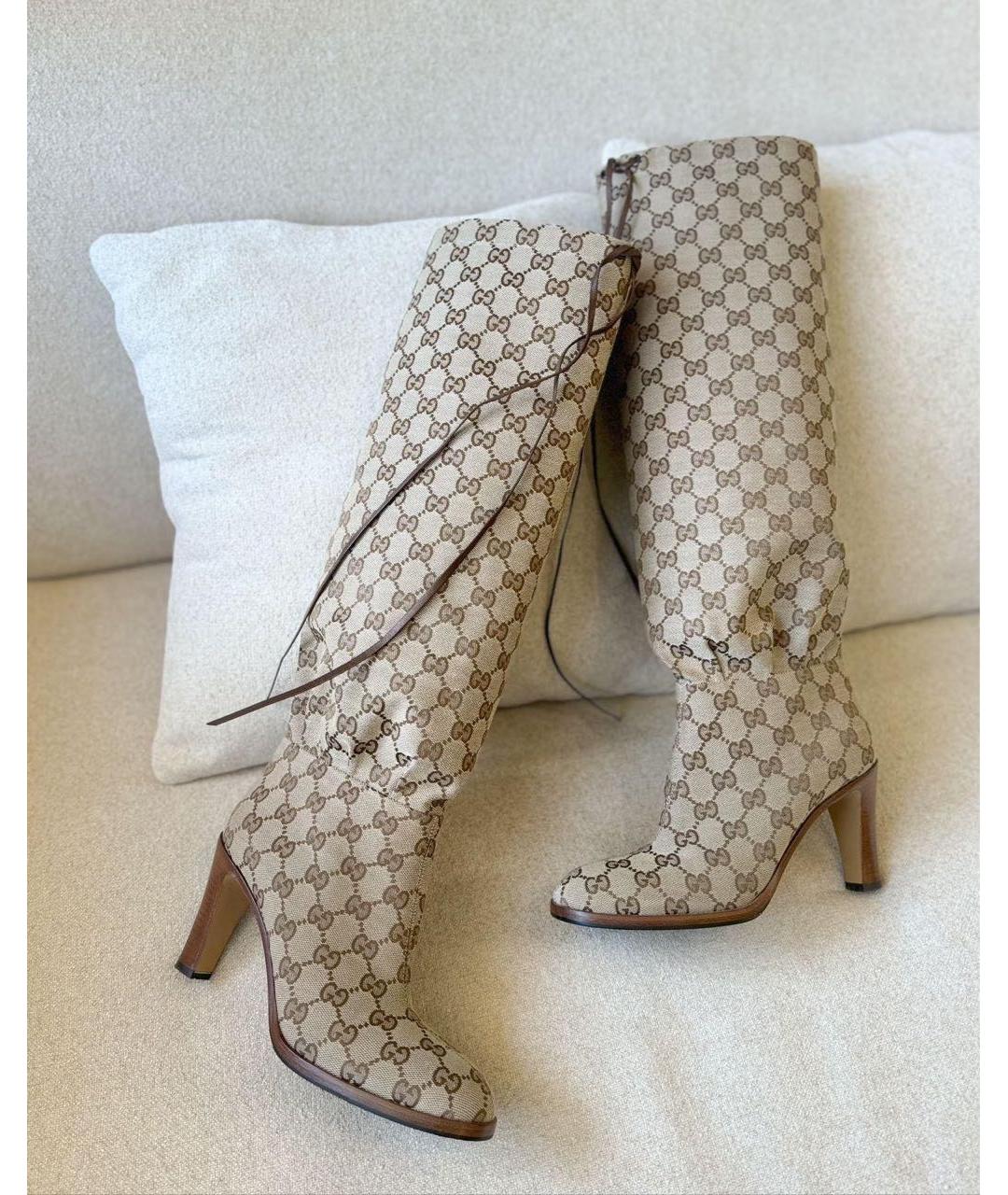 GUCCI Бежевые сапоги, фото 2