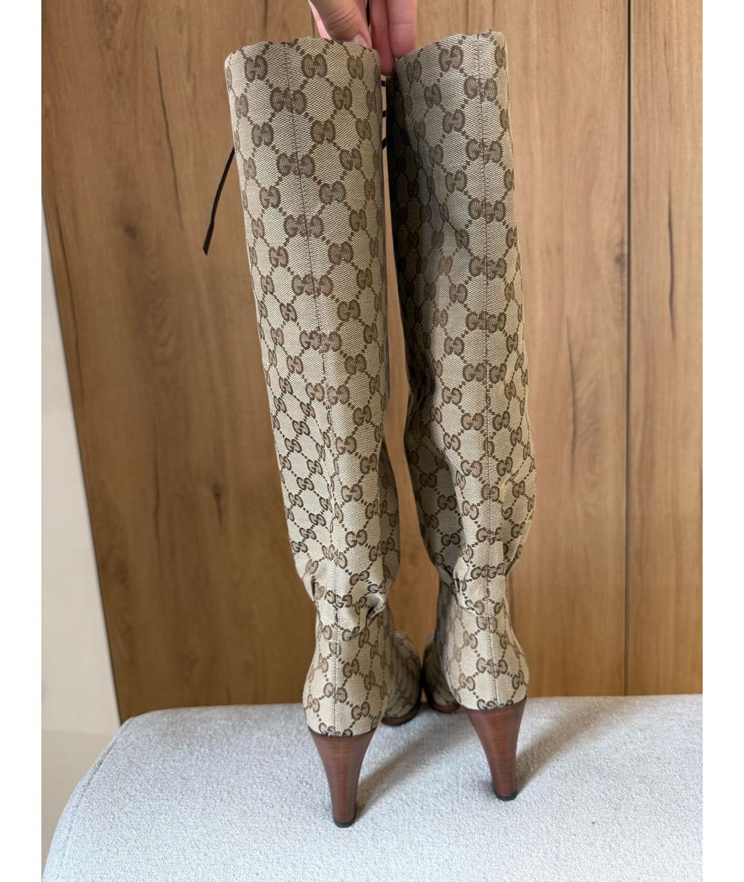 GUCCI Бежевые сапоги, фото 3