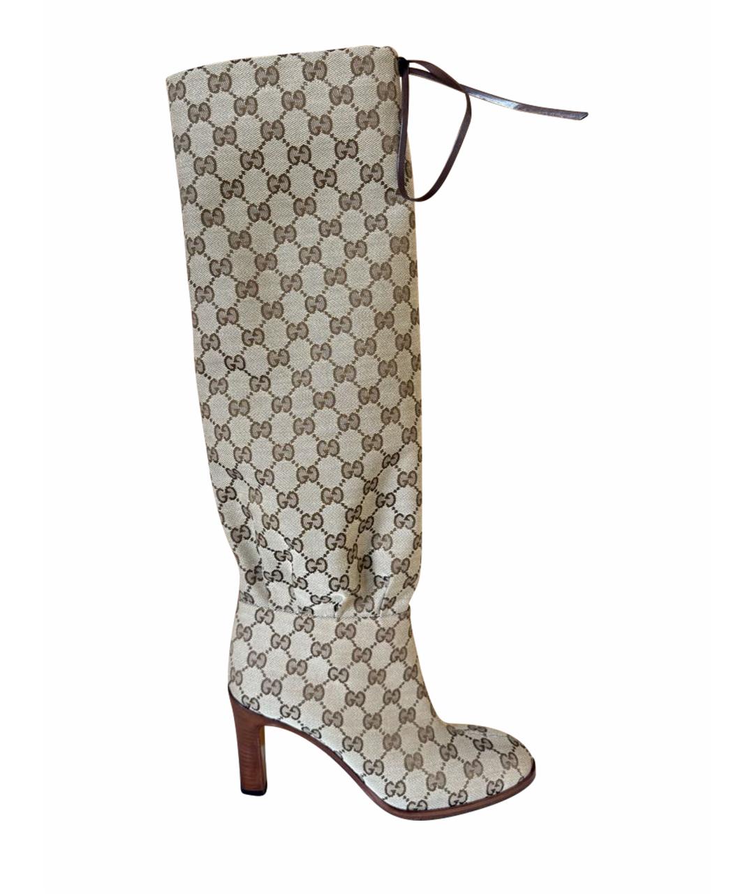 GUCCI Бежевые сапоги, фото 1