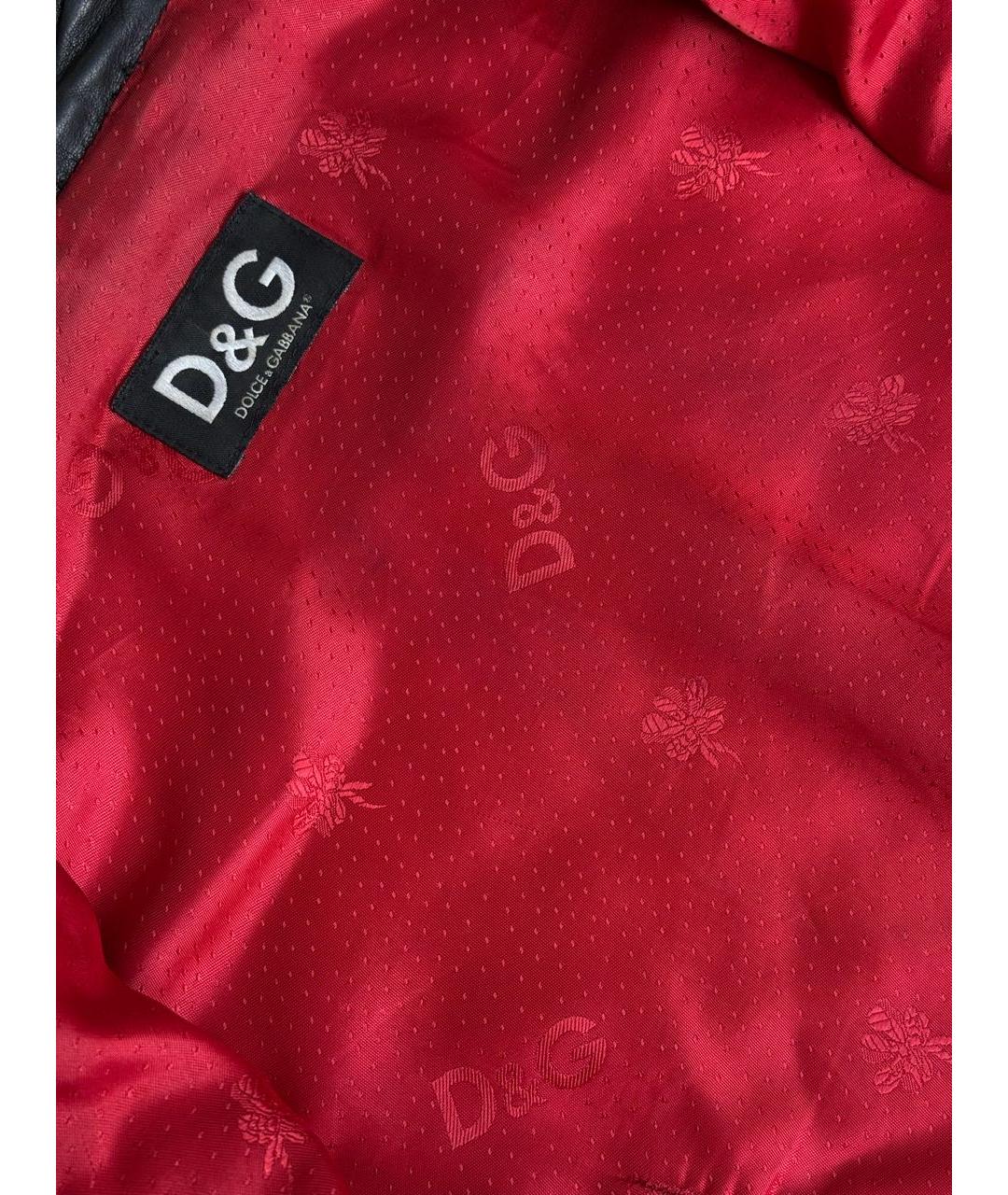 DOLCE&GABBANA Черная кожаная куртка, фото 3